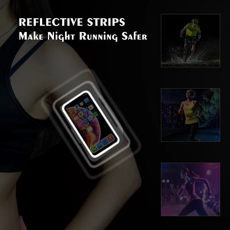 Brassard de Sport Universel avec Poche Zippée – Antidérapant & Réfléchissant