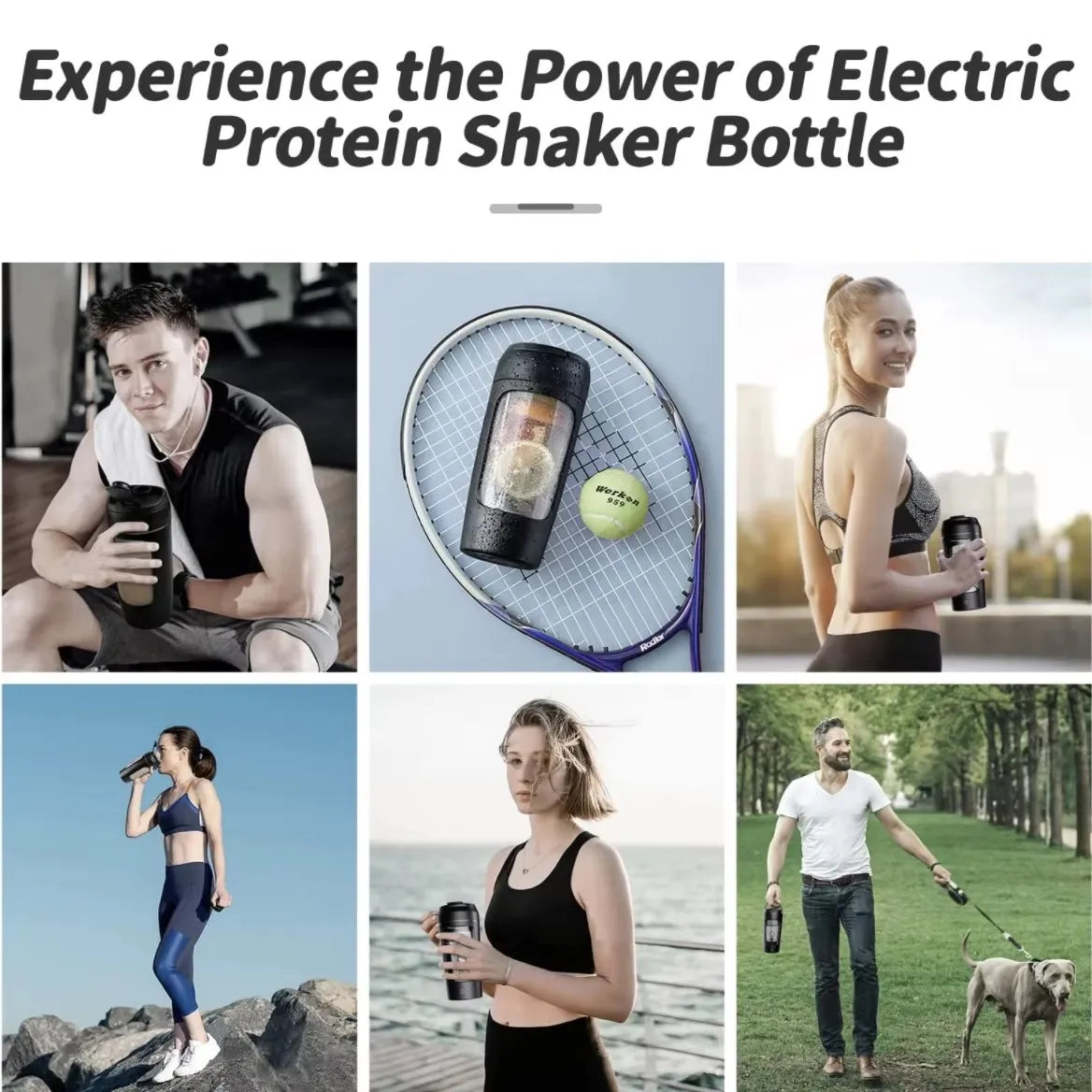 Shaker Électrique Rechargeable – Mélange Protéiné Sans Grumeaux